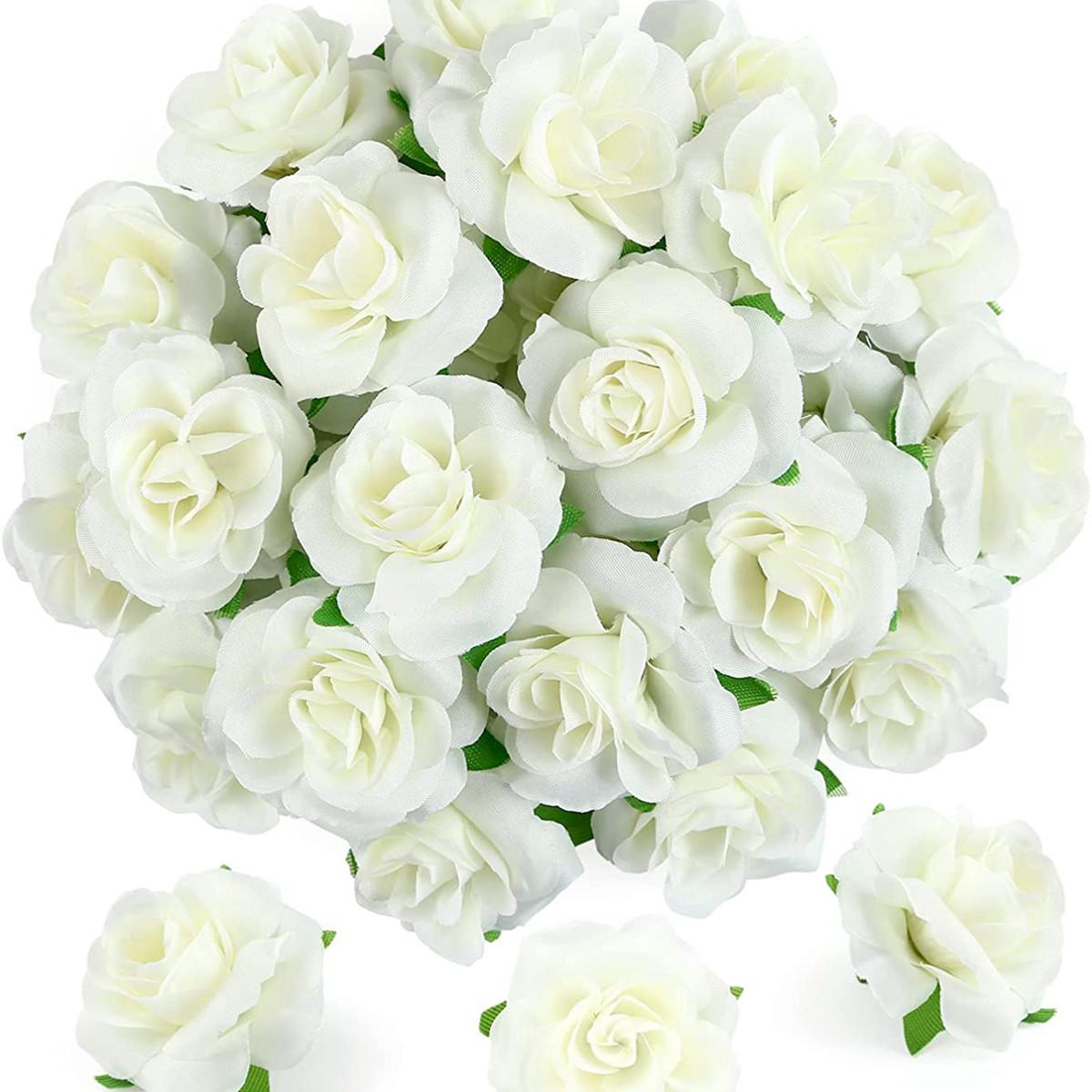 

40/80pcs Silk Artificial Flowers Cream Rose Hot Sales Festival Wedding Bridal bouquet Diy Gifts Home Room Garden Decora Outdoor 40 pcs