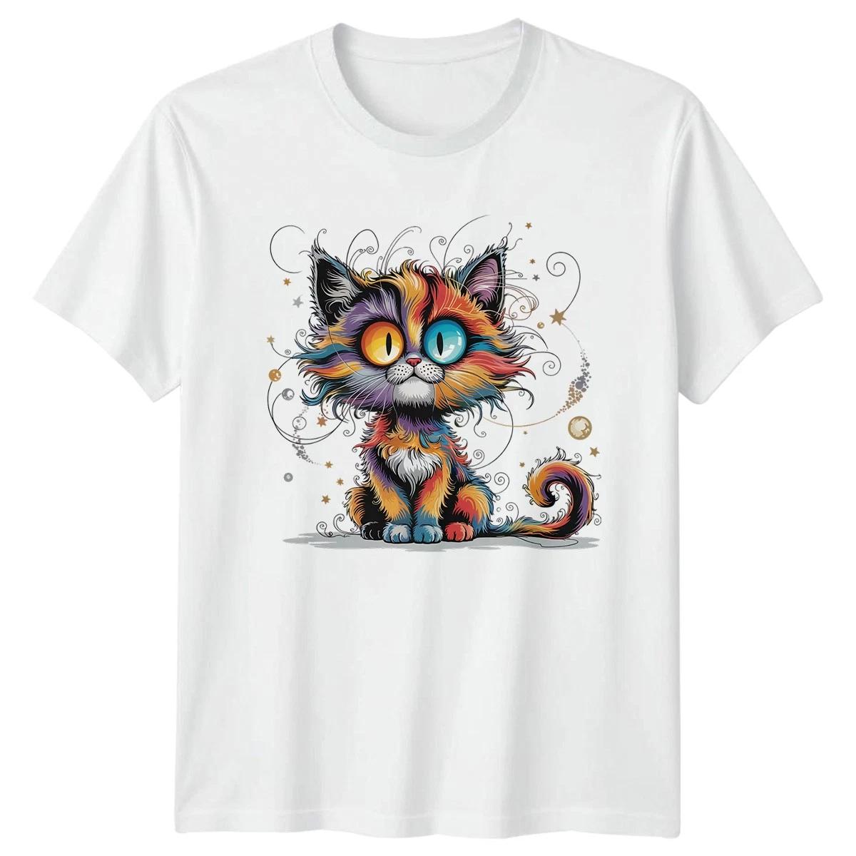 Vibrant Whimsical Cat Art T-Shirt Whimsical Cat Animal And Her S