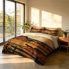 Fall Duvet Cover Set 3Pcs Autumn Farm Pumpkin Barn Horse Sunset Print Soft Microfiber Bedding with Pillowcases