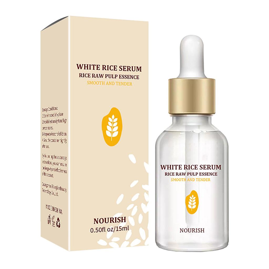 Rice Serum For Skin Turn White, Nourishes Facial Skin Rice Serum , Closes Pores And Dark Spots, Deep Moisturizing Nourish Facial Serum 15ml
