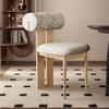 Nordic Solid Wood Dining Chair with Upholstered Soft Backrest - Cotton & Linen Fabric, Designer Style for Home or Cafe Use