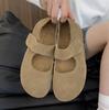 Scarpe Boken con plateau borsa da donna testa di pelle mezze pantofole abbigliamento esterno da donna 2025 nuova primavera Mary Jane a un pedale scarpe singole