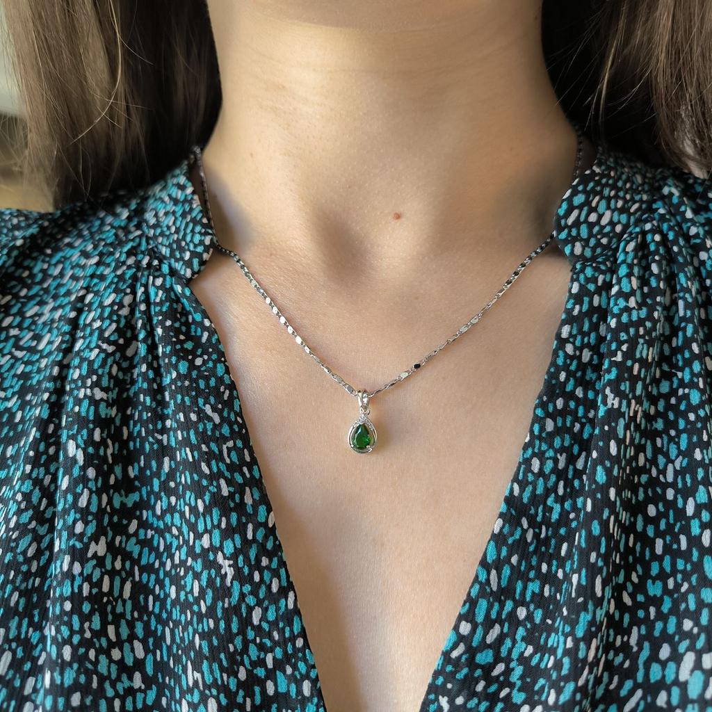 Серебряная подвеска с изумрудом nano 0.605ct (2192237)