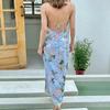 17/5000 Women's Summer Print Sexy Backless Lace Halter Dress
