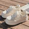 Fashion New 2025 Women's Lace-up Casual Flats White Shoes Mesh Breathable Trainers Ladies Shoes Female Sneakers for Women Basket Tenis