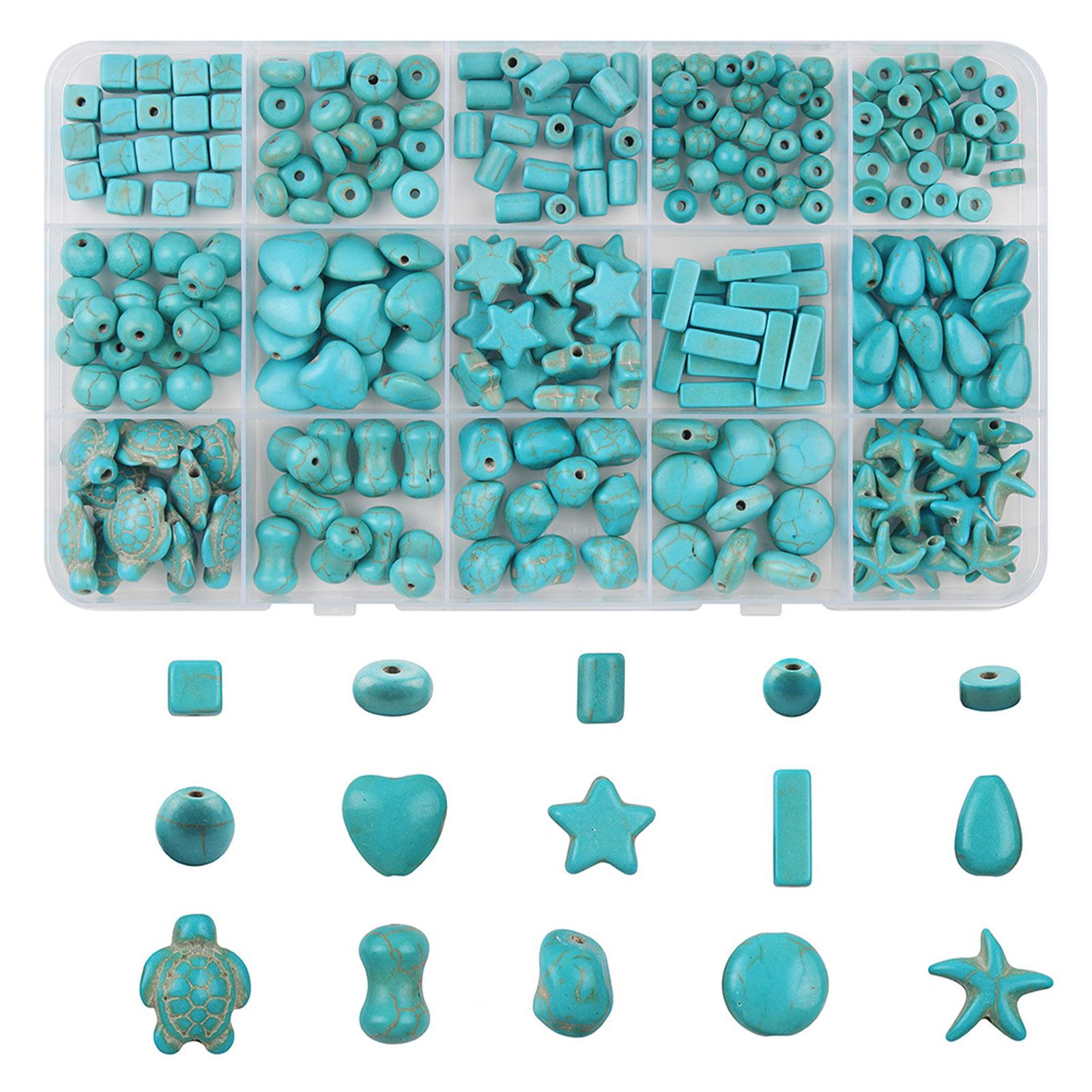

Green/White Turquoise Loose Beads Box Synthetic Turquoise Loose Bead for Jewelry Making Bracelet Making Accessories 2