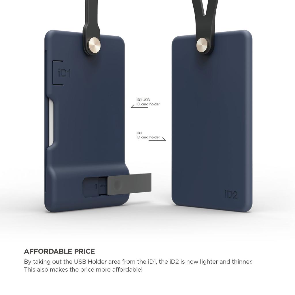 Elago ID2 Pass Case Silicone ID Card Holder Neck Strap Included Employee ID Case Gene Indigo