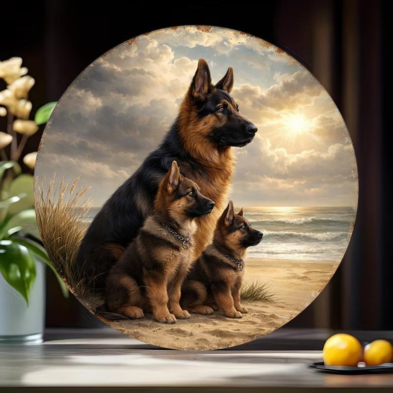 D Flat pc Tropical Paradise Round Wall Art Metal Frameless D Flat OceanThemed Plaque with Coral Reef Nemo Fish Palm