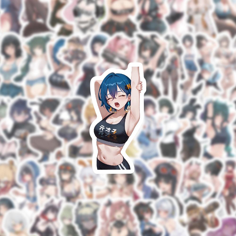 60pcs Game Stickers Anime Beauties Waterproof Sticker for DIY Scrapbooking Stationery Handbook Phone Water Cup