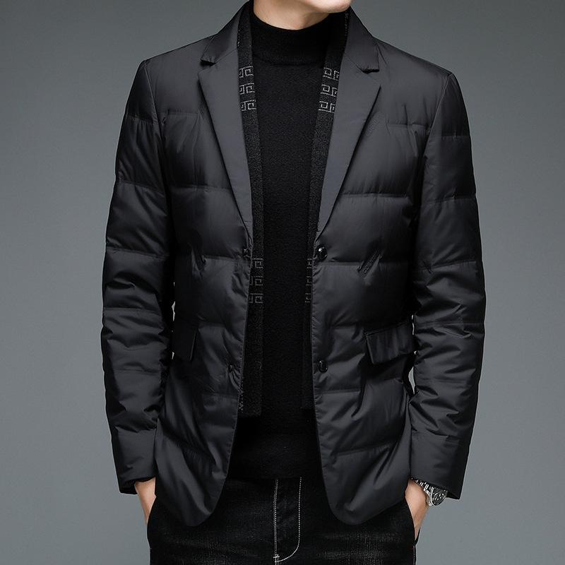 

2025 Men s Winter Light Down Jacket with Scarf Collar 4XL чорний