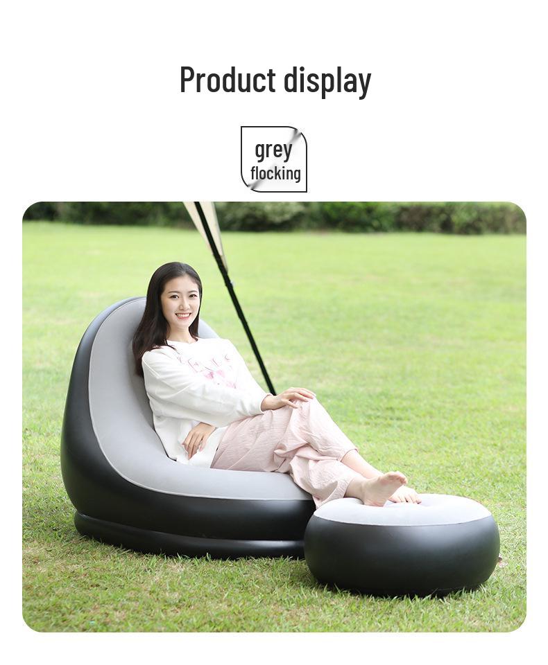 Inflatable Flocked Sofa Bed with Air Cushion for Outdoor Use