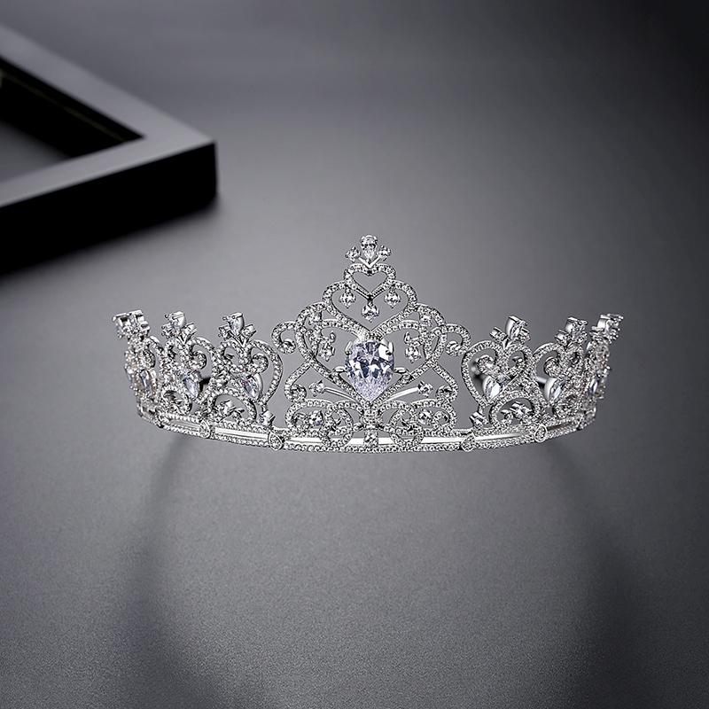 LUOTEEMI Beautiful Girl Cubic Zirconia Bridal Comb Wedding Accessory New Tiara and Crown