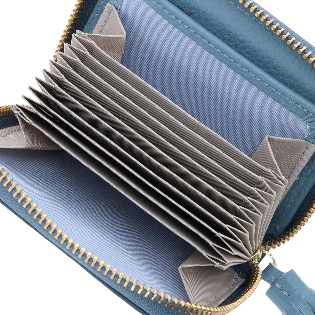 Dot-embossed Accordion Card Wallet
