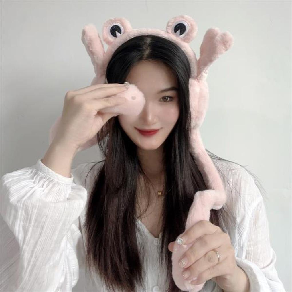 Flapping Frog Moving Earmuffs (Pink)