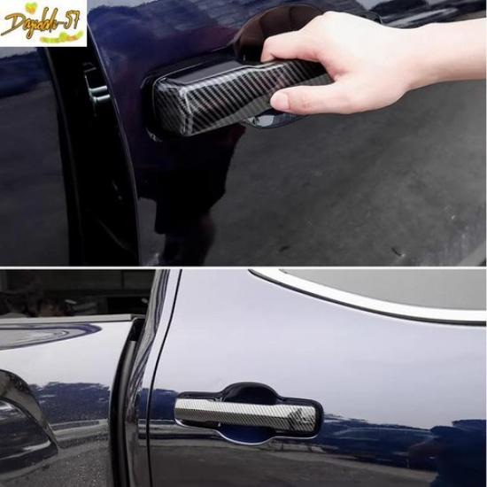 Carbon Fiber Exterior Door Handles Cover Trim Fit For Toyota Tundra -2024