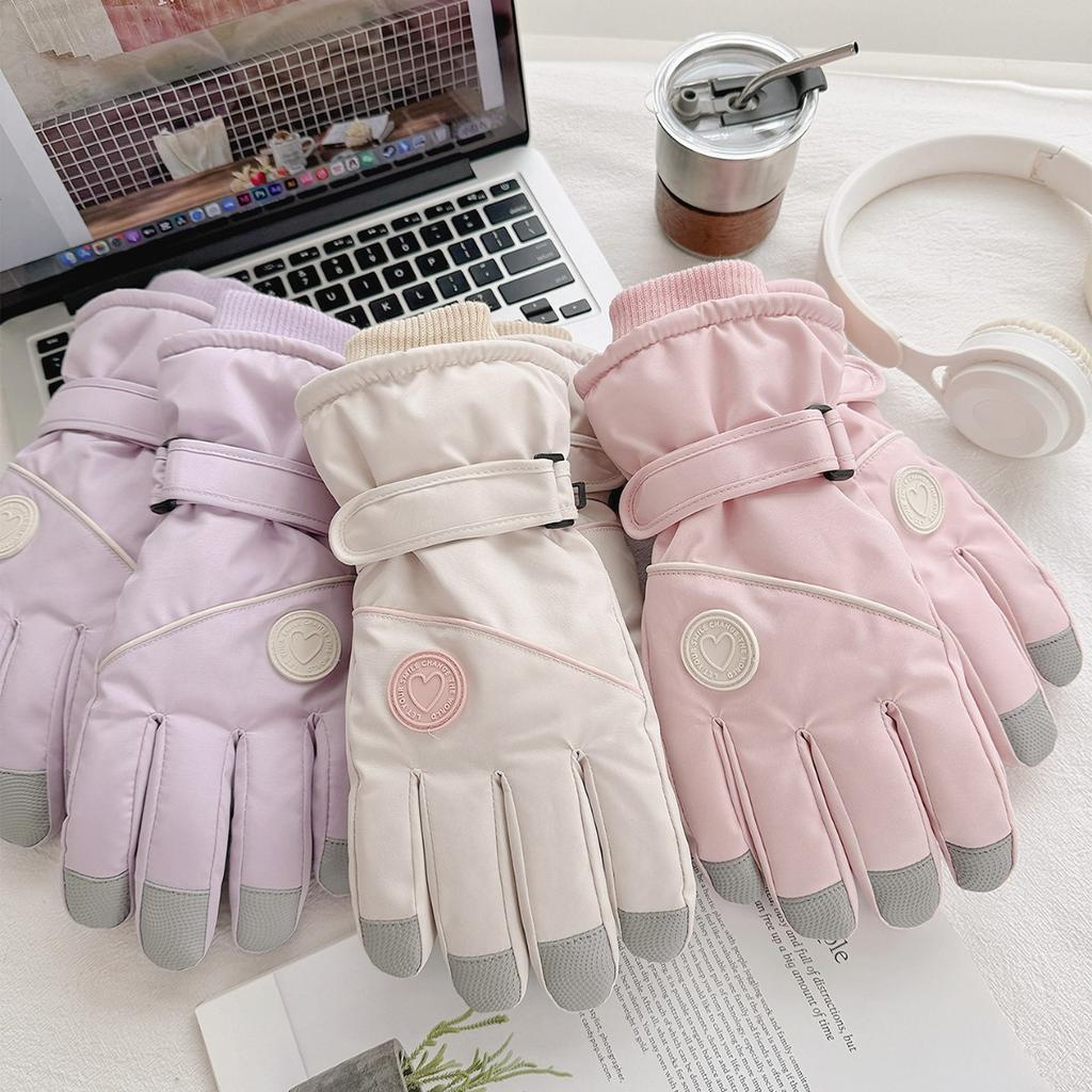 New ski gloves thickened and velvet warm waterproof riding outdoor autumn and winter windproof gloves ski cold proof