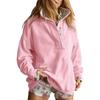 YYFS Women's Fashion Casual Solid Color Print Spring Fall Long Sleeve POLO Neck Pullovers & Long Sleeves