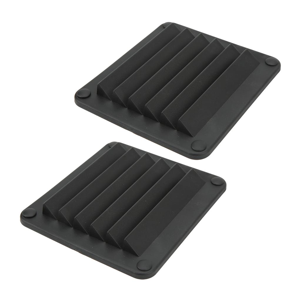 2pcs Air Vent Ventilation Opening Side Exhaust Port Rectangular Ventilation Opening Black