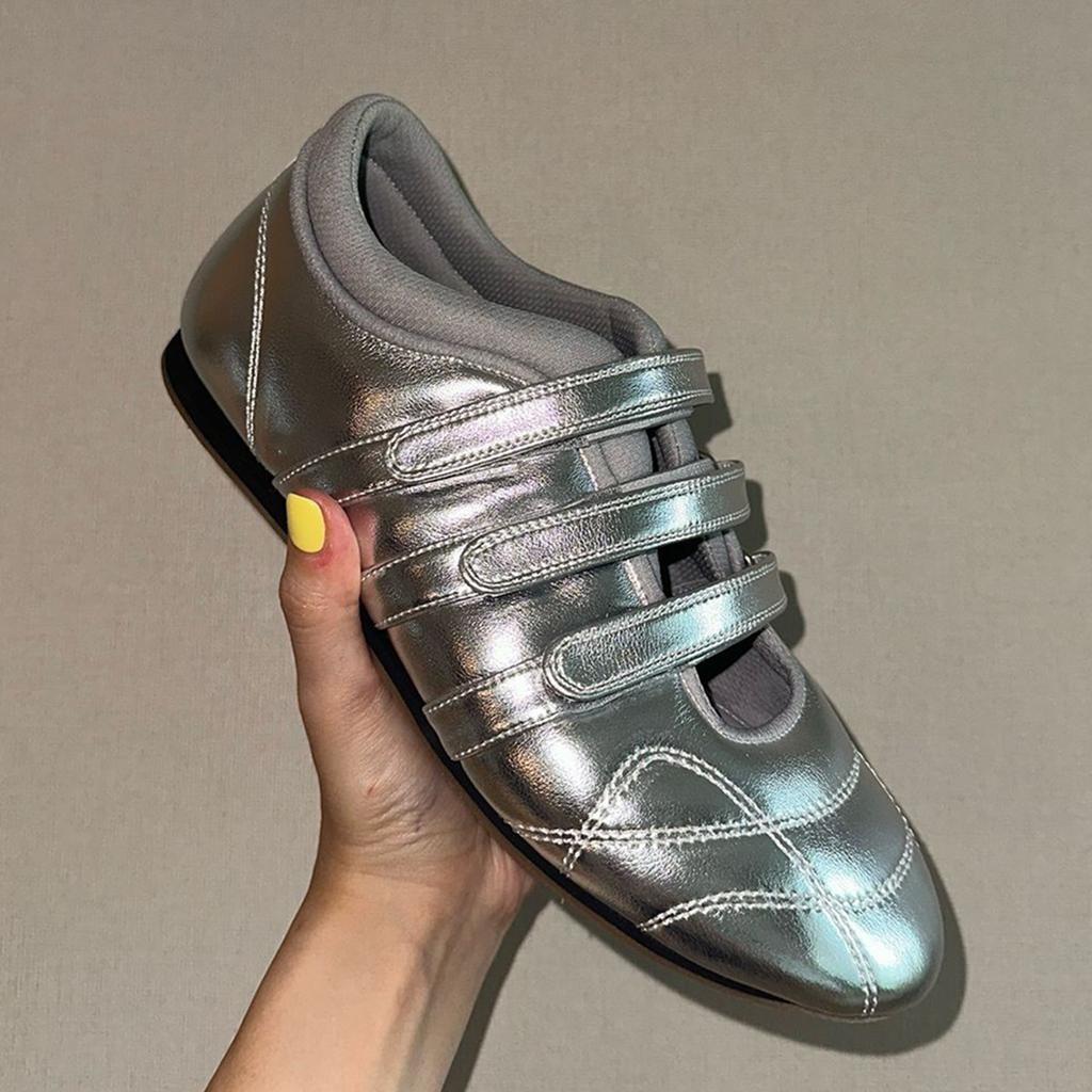 Processing and Customization~ Mary Jane Soft-soled Women's Flat-soled Velcro Casual Sports Shoes Versatile Bowling Shoes Ballet Shoes