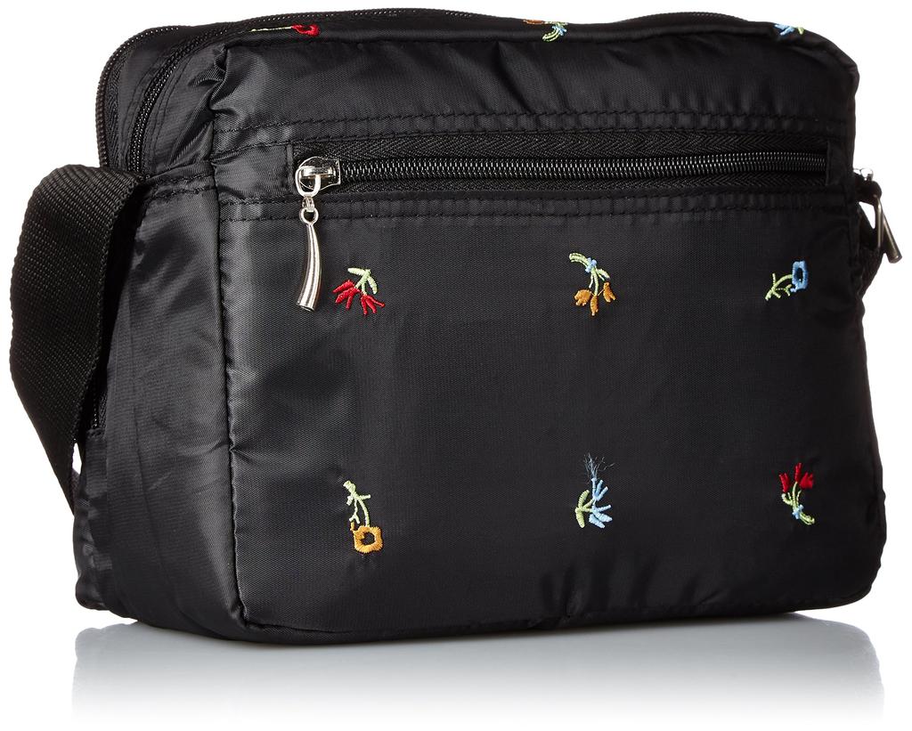 Partner Small Floral Embroidered Shoulder Bag 4792-96 (Black)
