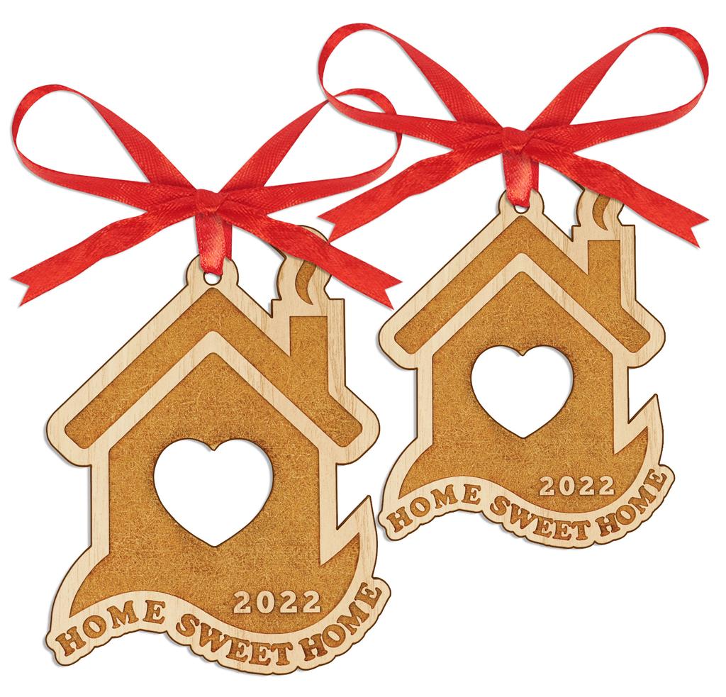 Darling Souvenir Made With Love Home Sweet Home Key Personalized Wood Key Ornament Housewarming Gift Christmas Tree Decoration Pack of