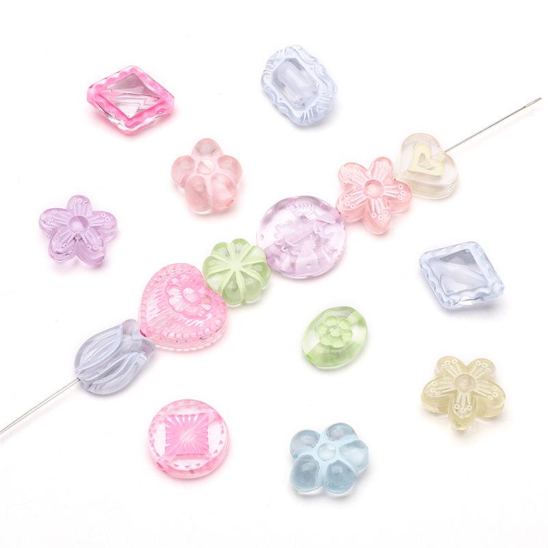 Acrylic Transparent Mixed Beads for DIY Jewelry: Phone Chains, Bracelets, Pendants, and Accessories.