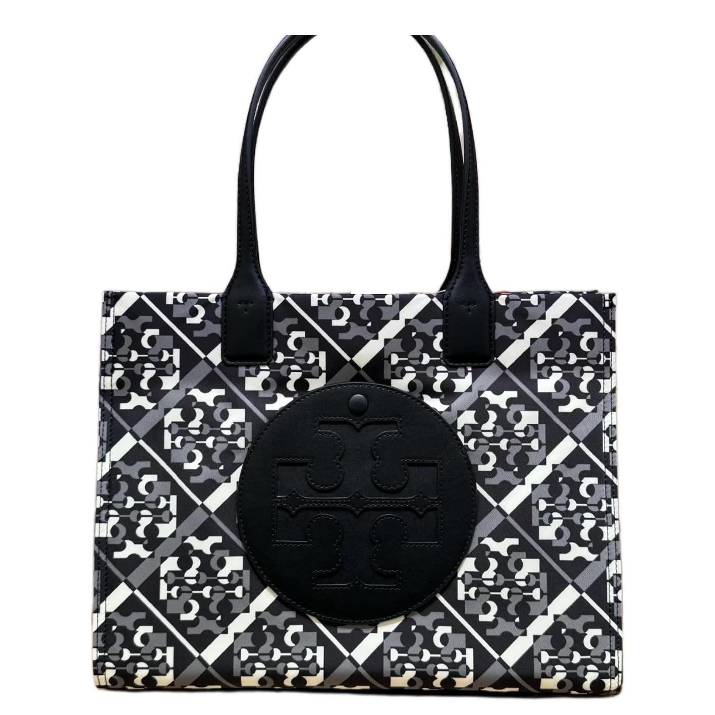 

Tory Burch Ella Printed Polyester Tote Bag Women tote bags Black 164880-001 Basic Set (Bag+Dust Bag)