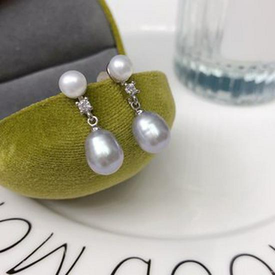 Freshwater Double Pearl Stud Earrings – Niche Luxury, Novel and Simple Design, TikTok Style