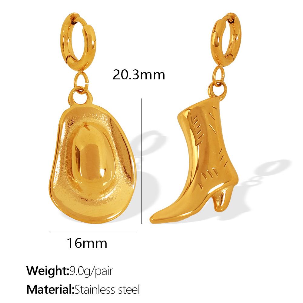 Europe and America Cross Border New Western Cowboy Boots Hat Pendant Earrings Personality Fashion Eardrop Jewelry