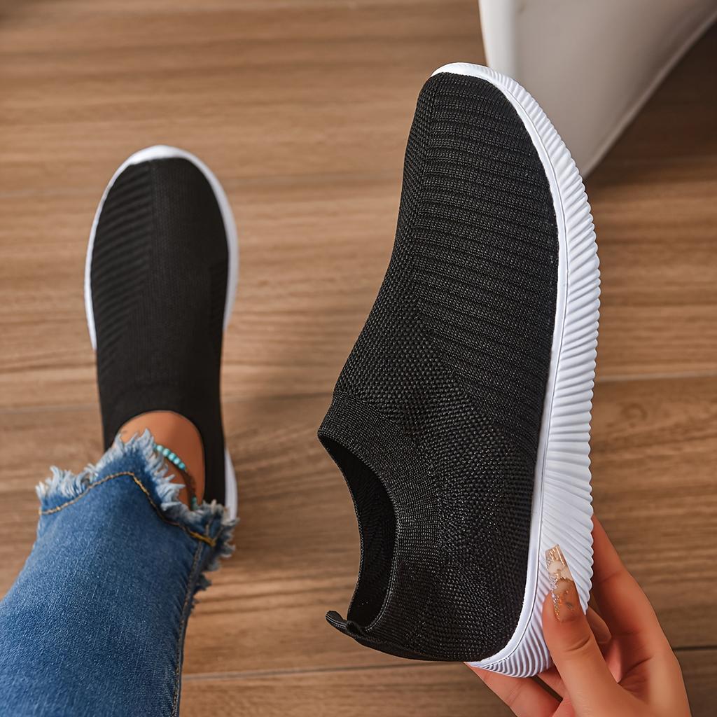 Spring Women Shoes Knitting Sock Outdoor Sneakers Women Flat Shoes Casual Breathable Sneakers Flats Walking Shoes for Women