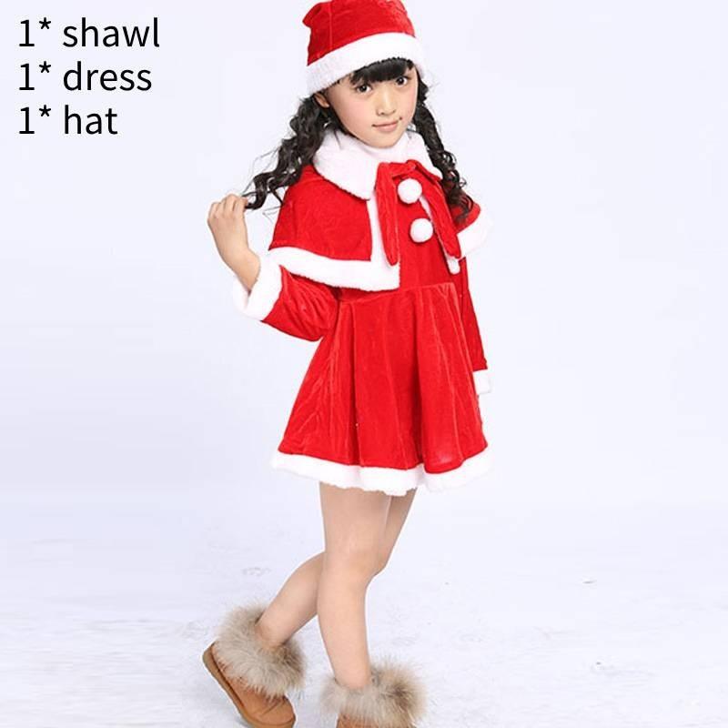 Soft Cotton Blend Children's Christmas Apparel Red Santa Suit For Boys And Girls
