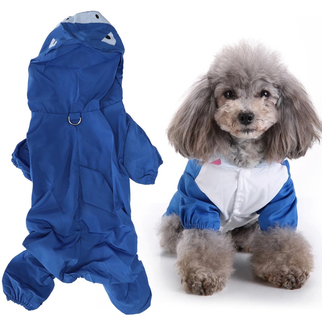 Dog Cute Raincoat Hooded Cloak Rain Jacket Cover Waterproof Polyester Pet Wearing Clothing