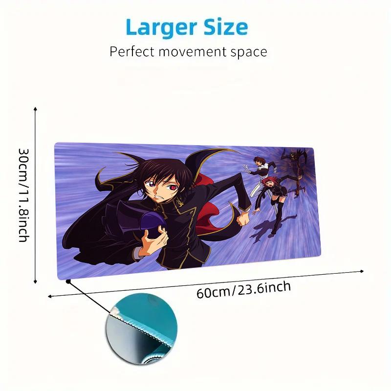Code Geass All Main Characters Group Anime Mouse Pad, Glow Background Large Gaming Desk Mat for Game Room