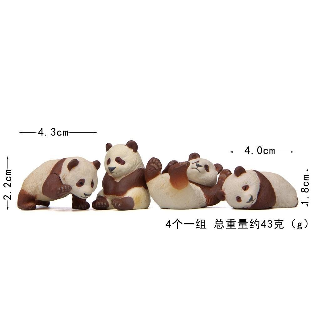4Pcs Mini Panda Resin Ornaments Cartoon Black And White Panda Decoration Ornaments DIY Micro Landscape Garden Decoration Dolls