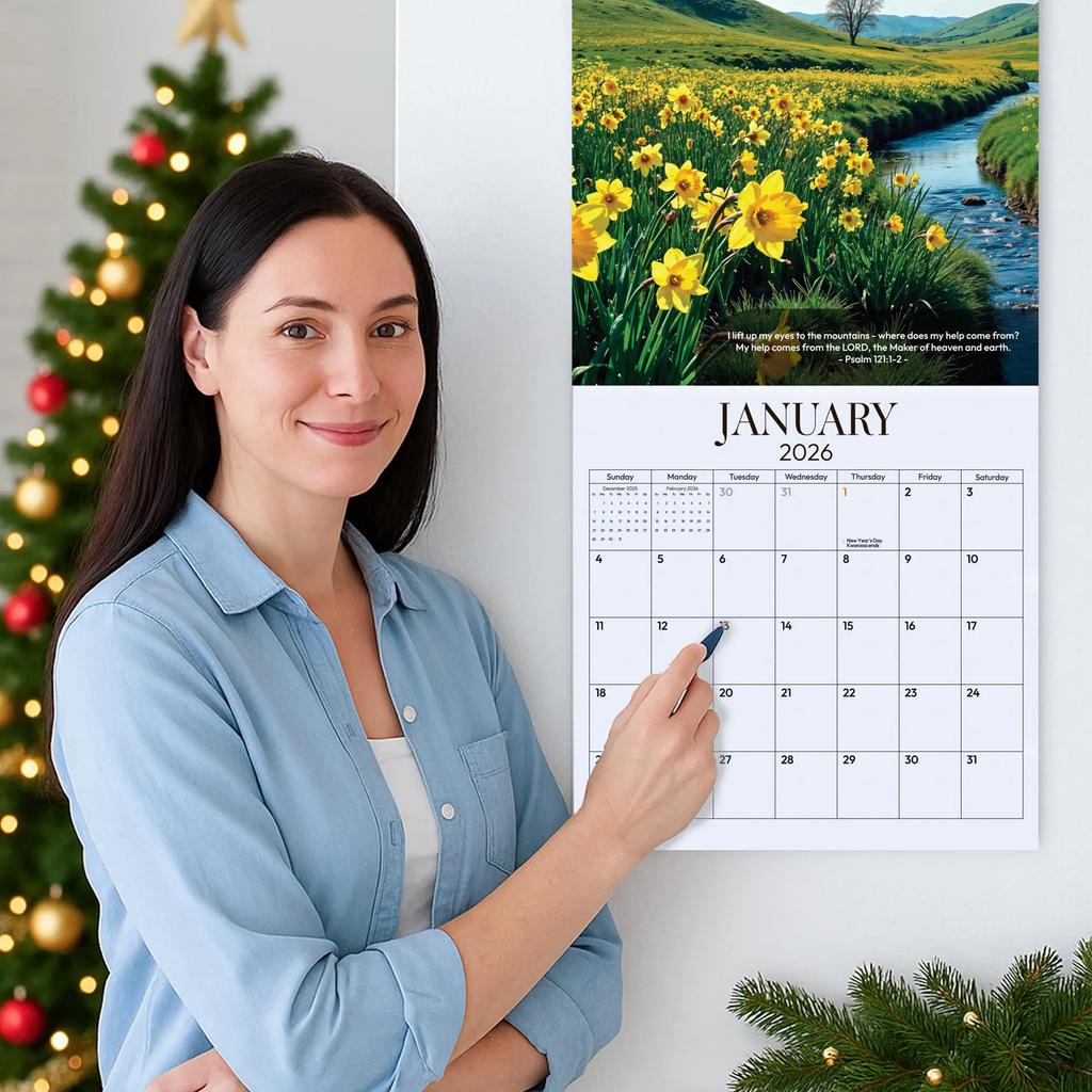 Wall Calendars, Bible Verse Art Prints, Bible Verse Calendars, Watercolor Bible Verse Designs