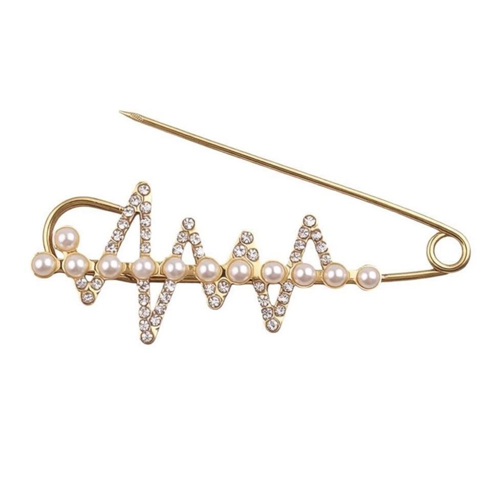 

Fashion Luxurious Rhinestones Brooches Sparkling Crystal Zircon Safety Metal Pin Adjustable Shawl Adjuster Pants Adjustment