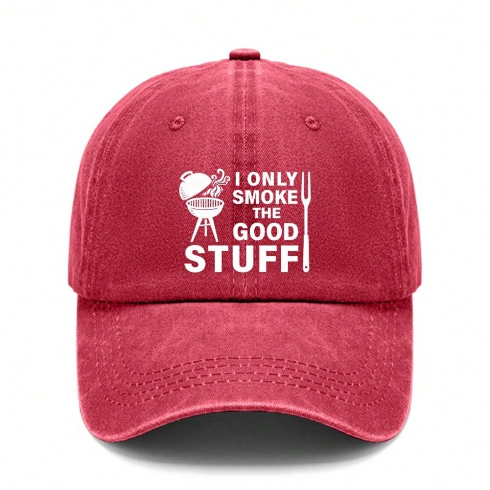 Grill Master Baseball Cap - I Only Smoke The Good Stuff Print Adjustable Unisex Polyester Casual Outdoor Sports Hat For Bbq Lovers Dads Gift