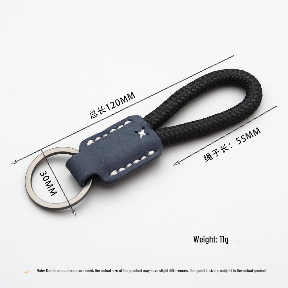 Handmade Genuine Leather Key Chain Pendant - Frosted Leather, Multifunctional Lanyard, Creative Design Key Ring