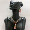Retro Luxury Zircon Water Drop Necklace & Clavicle Chain Jewelry Set for Women