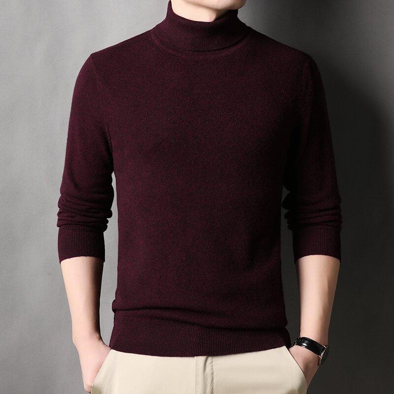 

Autumn and Winter Men s Men s Senior Sense Thickened Turtleneck Warm Sweater Casual Pullover M