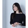 Beauty Basic Boat Neck x Black [Natural Basic] Sweater, All-Knit Series, Knit, Off-White