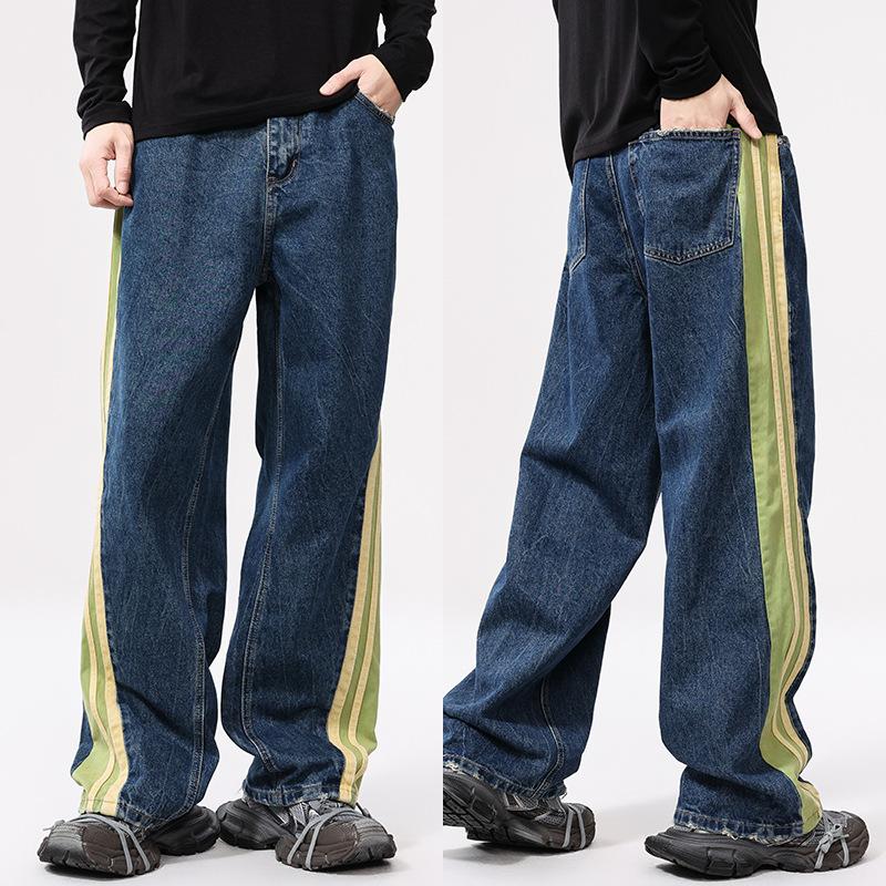 Wide-legged Jeans Men's Striped Couple Draped Floor Trousers