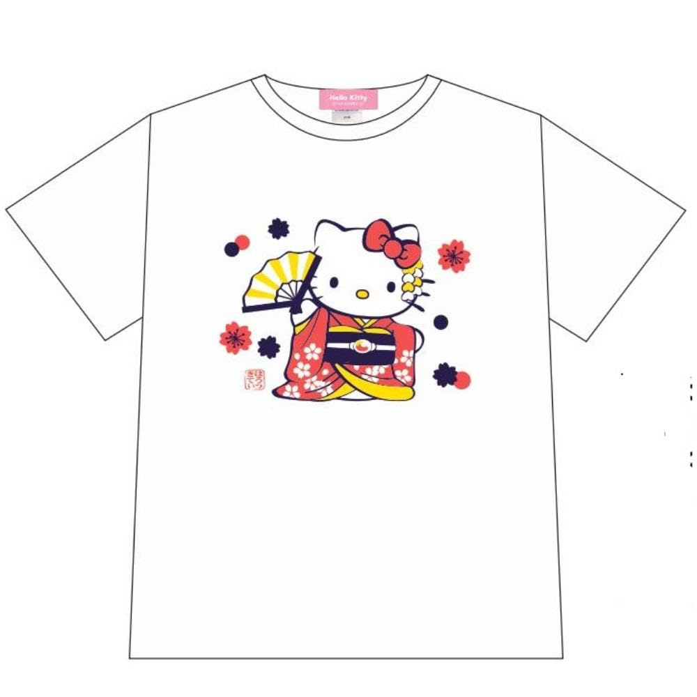 Hello Kitty with Length Width Sleeve Length Shoulder Width XL Terakoya T-Shirt Fan White XL Size Approx 74cm 56cm 22cm 49cm KT638-02 белый 3600₽