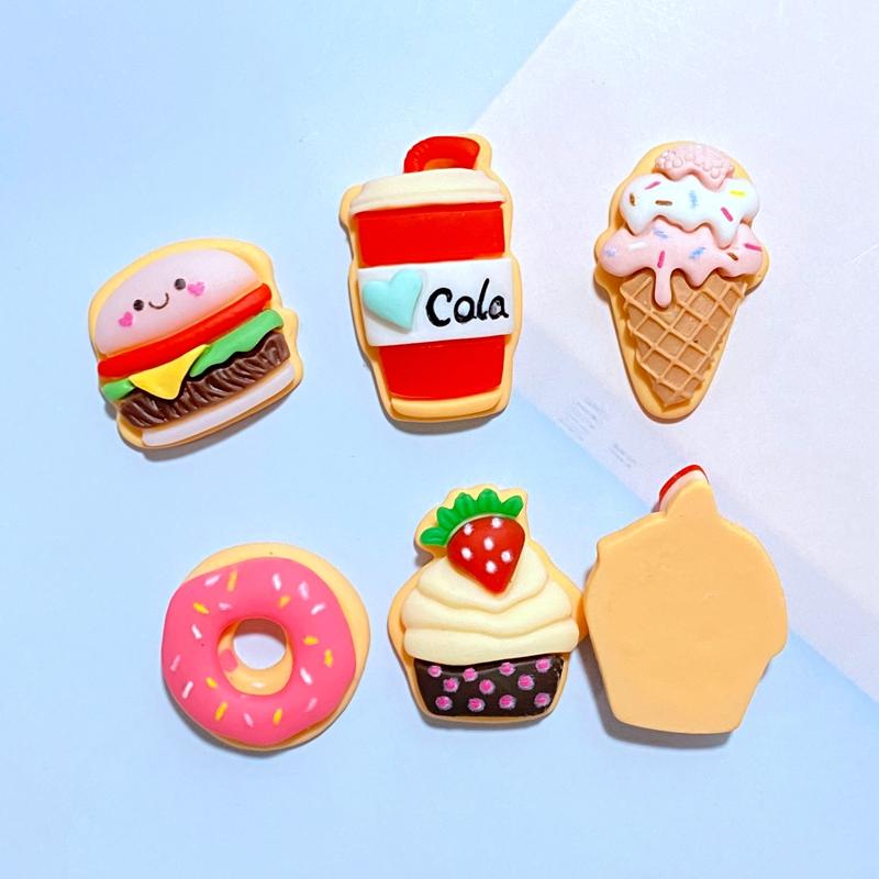 10Pcs New Resin Lovely Cartoon Ice Cream / Cake Flat Back Cabochon Scrapbook DIY Embellishments Accessories