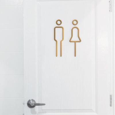 Yousheng 3D Acrylic Bathroom Toilet Sign Toilet Men Women Restroom Door Sign Business Restaurant Office Hotel Washroom Wall Identification Sign