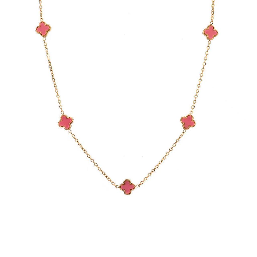 9MM Four-leaf Clover Shell Necklace 5 Flowers Women's Light Luxury All-match Clavicle Chain Necklace