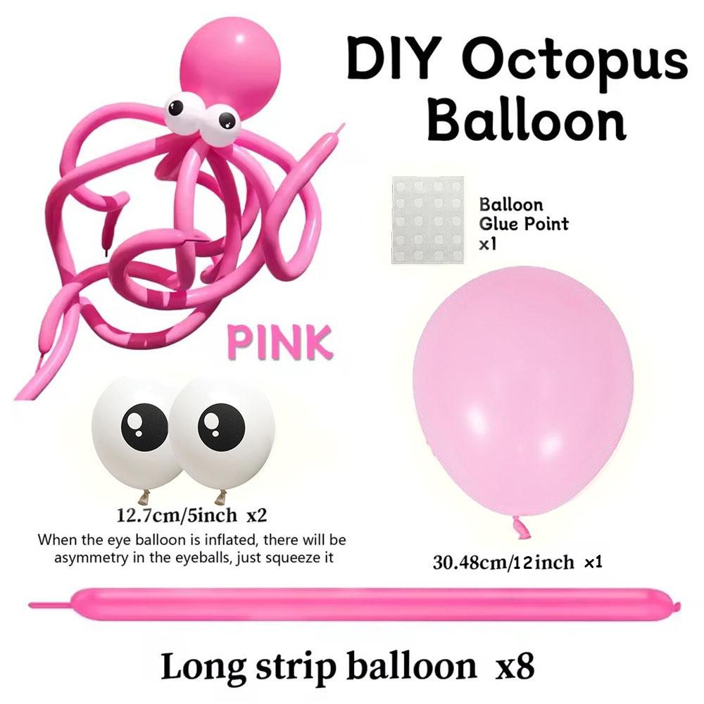

Воздушный шар в форме осьминога 260Q Высококачественный длинный латексный шар для скручивания для дня рождения, свадьбы, девичника, праздничной вечеринки 12inch розовый