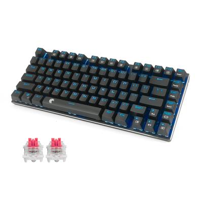 Gaming axă roșie conexiune USB mecanică cu fir 81 de taste LED albastru tastatură engleză rezistentă la apă pentru jucători tastatură e-element, axă/tastatură albastră,