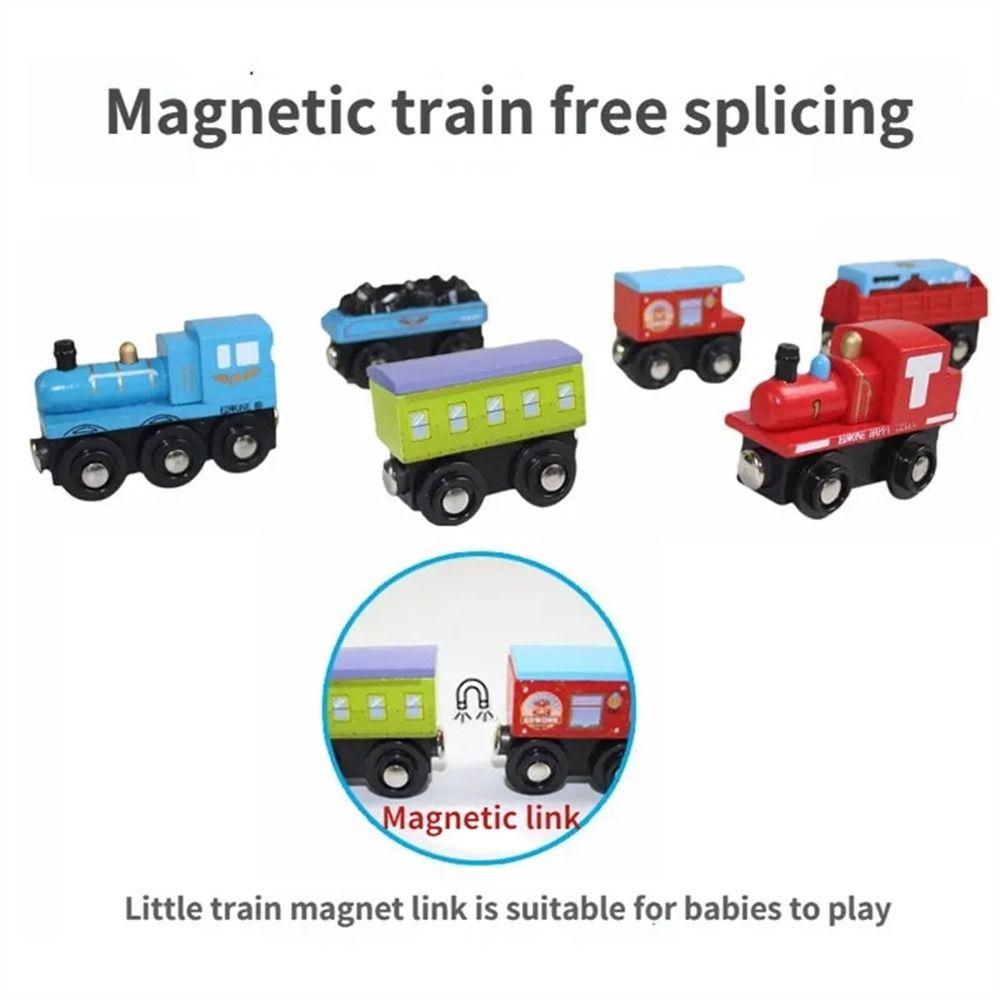 Railway Vehicles Magnetic Train Toys Wooden Track Trains Car Railway Tracks Train Kids Gifts