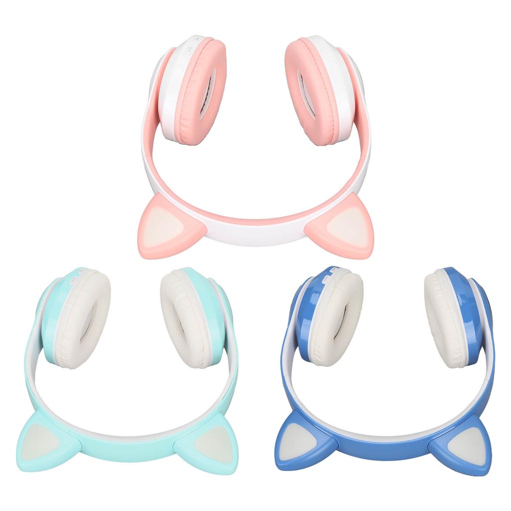 LXB39C Kids Headphone Bluetooth 5.0 Foldable Wireless Glowing Music Cat Ear Headphone for Kids